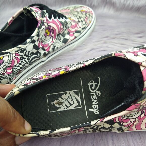 Disney X Vans Collaboration Cheshire Cat Alice Wonderland Sneakers Women Size 10 - Picture 8 of 9